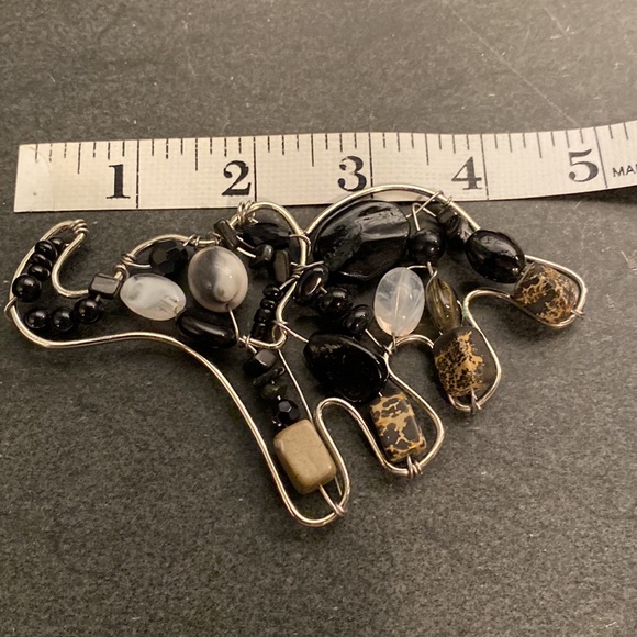 Fabulous Stone, Bead and Metal Art Piece Elephant Pendant - Picture 9 of 10